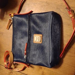 Dooney and Bourke polished nylon navy blue crossbody